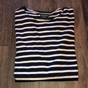Men’s long sleeve navy/white striped cotton tshirt